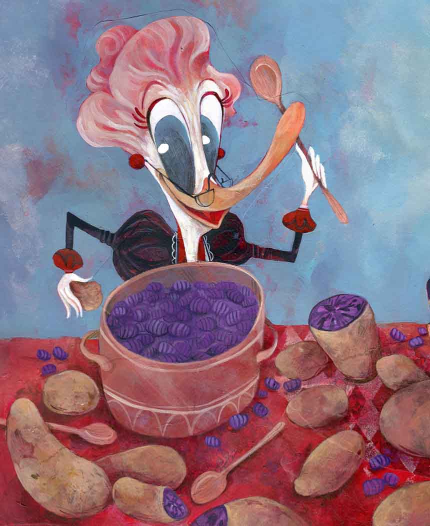 Nonna papera cucina gli gnocchi con la patata viola della Sila